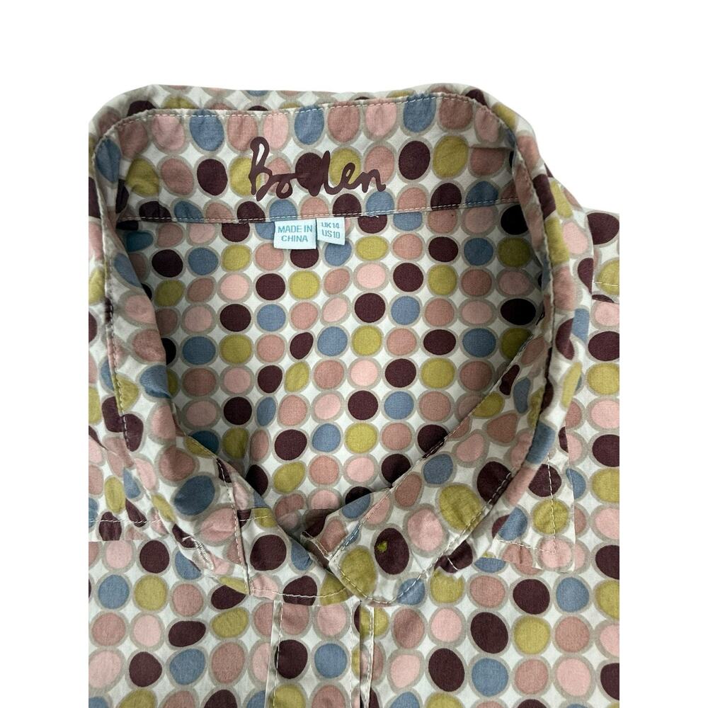 Boden Women's Multi-Color Dot Print Button Down 100% Cotton Shirt US 10 - Picture 6 of 8